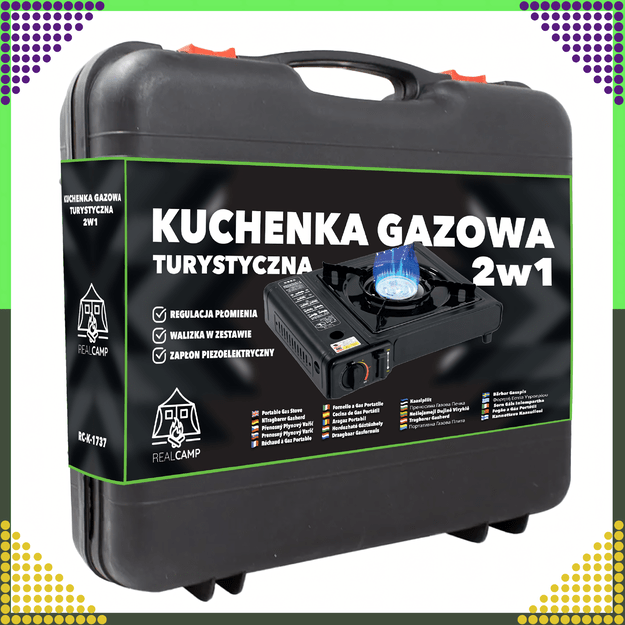 Paleta 144 szt Kuchenka Turystyczna Gazowa Polowa Przenośna na Kartusze 2w1 w Walizce 5