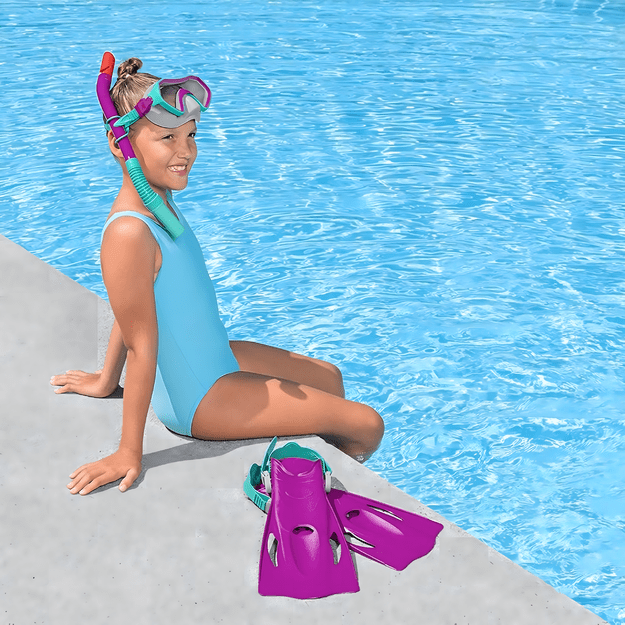  Bestway 25046 Zestaw do Nurkowania Pływania Maska Płetwy Rurka Snorkelingu 8