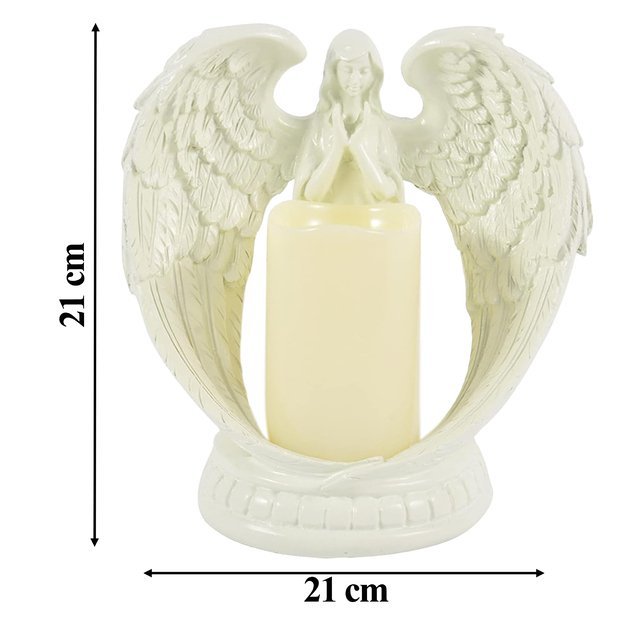 Figurka Dekoracyjna Świecznik Świeca Ozdoba Anioł Aniołek Led Święta Ogród 21cm 18