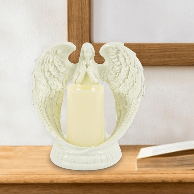 Figurka Dekoracyjna Świecznik Świeca Ozdoba Anioł Aniołek Led Święta Ogród 21cm 25