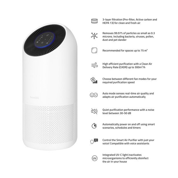 Hombli - Smart Air Purifier XL, White 2
