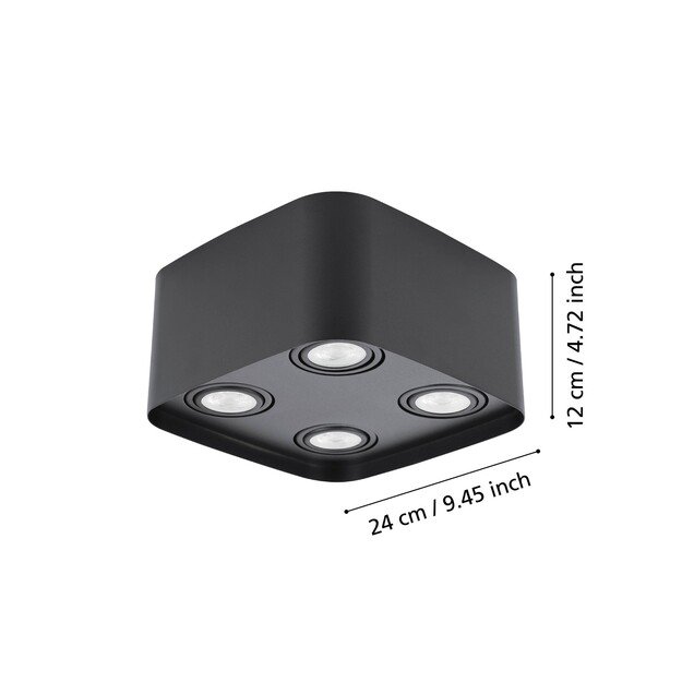 EGLO - Caminales-Z ceiling lamp black 24x24 - RGB + TW - Zigbee, Bluetooth 1