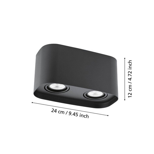 EGLO - Caminales-Z ceiling lamp black 12.5x24 - RGB + TW - Zigbee, Bluetooth 4