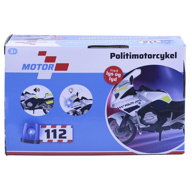 Motor 112 - Police motorcycle w. light & sound (18 cm) (I-1600007) 1