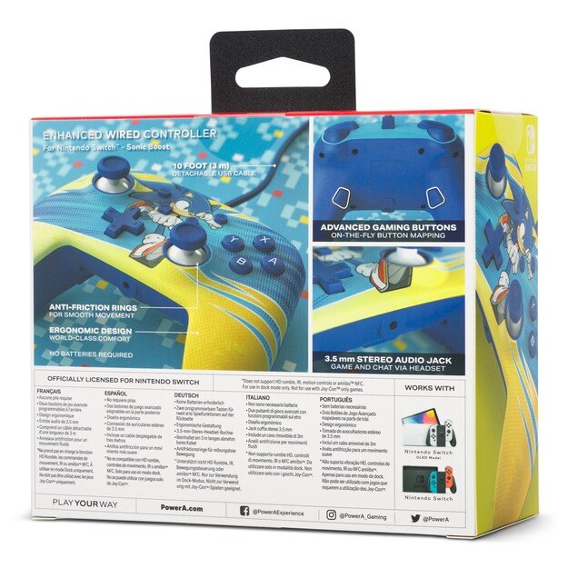 PowerA Enhanced Wired Controller for Nintendo Switch - Sonic Boost 4