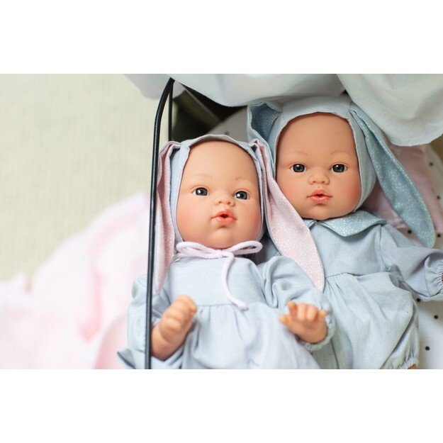 Asi - Koke doll in gray dress with a hood with rabbit ears 1