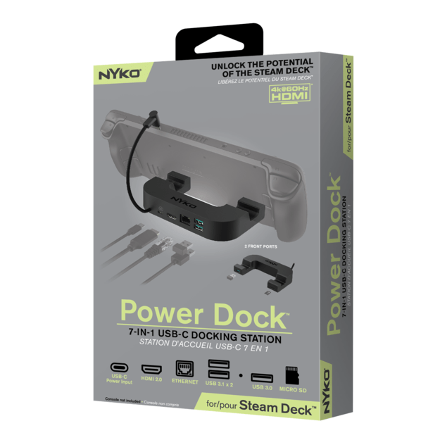 Nyko Steam Deck Power Dock 7-In-1 Usb-C Docking Station 12