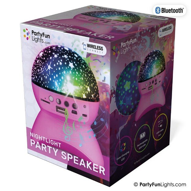 Party Fun Lights - Starry Sky Bluetooth Speaker - Pink (605606) 2