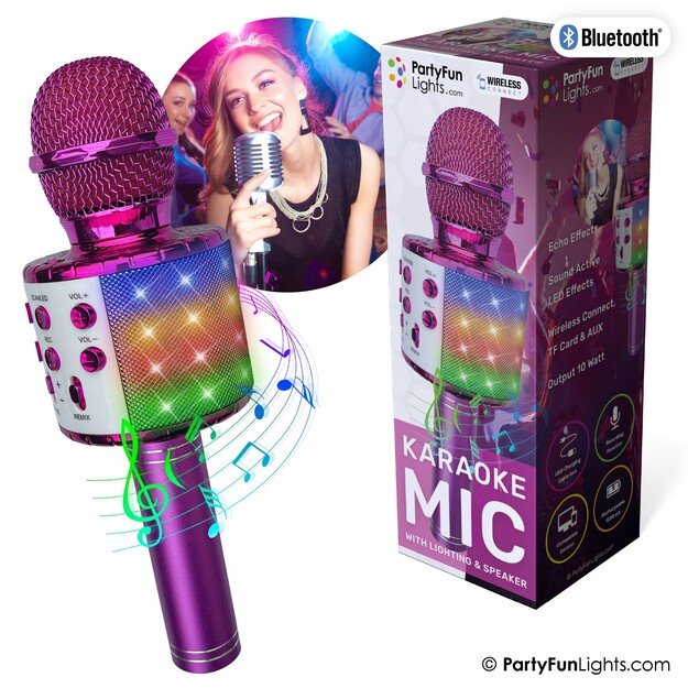 Party Fun Lights - Karaoke microphone with speaker - Pink (605601) 3