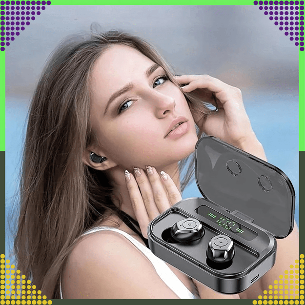 Słuchawki Bezprzewodowe Douszne Bluetooth Powerbank Dotykowe Etui BT + 6
