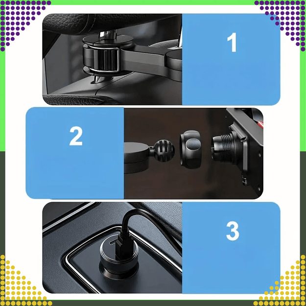 Wentylator Samochodowy Wiatrak Obrotowy Podwójny do Auta Mocny 360° USB 24