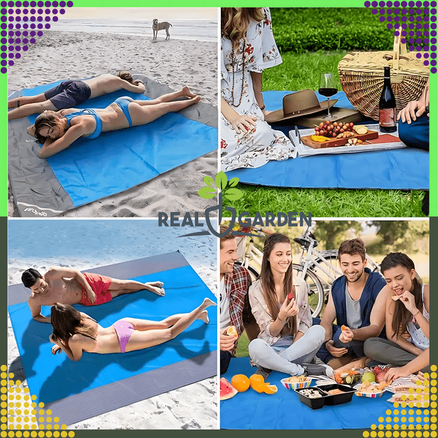 Koc Plażowy Piknikowy Mata Plażowa na Kemping Wodoodporna 210 x 200 cm Duża 9