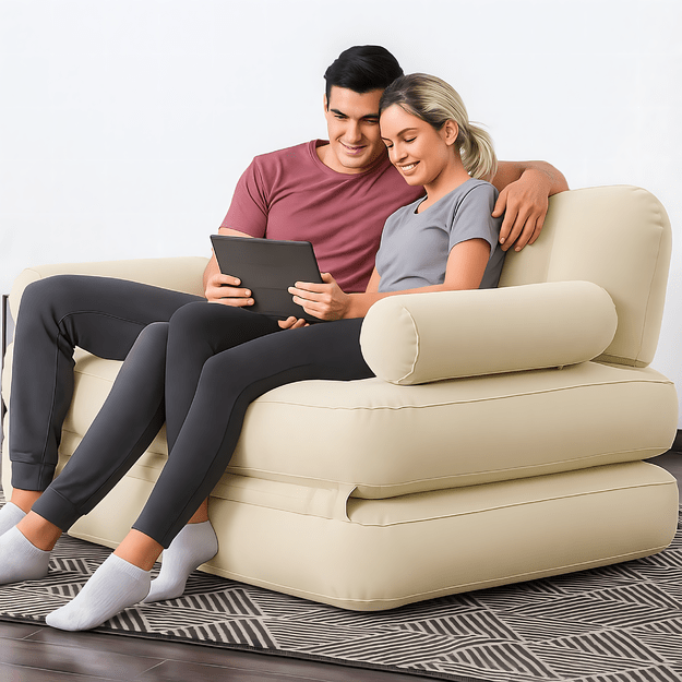 Materac Dmuchany Dwuosobowy Sofa Rozkładana Łóżko do Spania na Plażę Ryby 23