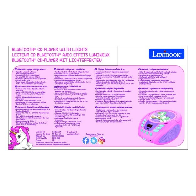 Lexibook - Unicorn Bluetooth Portable CD player (RCD109UNI) 2