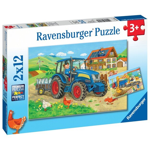 Ravensburger - Hard At Work 2x12p - 07616 1
