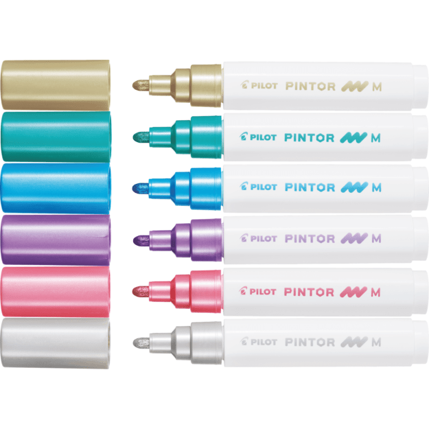 Pilot - Pintor Marker Medium Metal Mix 6 colors (Medium Tip) 3