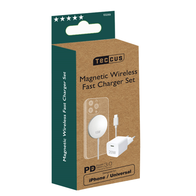 Teccus - Universal Fastcharger Set - 1xUSB-C PD 20W MagSafe 1