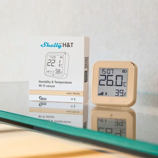 Shelly - Plus HT Gen3 Smart Temperature and Humidity Sensor, Wi-Fi, Mocca 2
