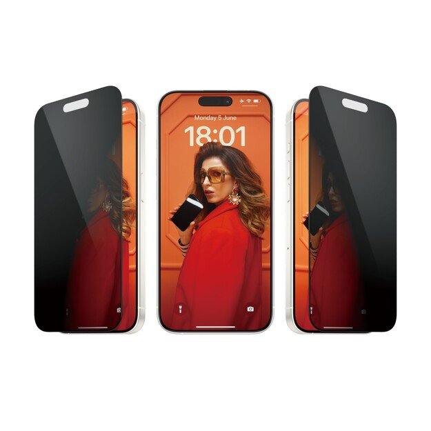 PanzerGlass - Privacy Screen Protector iPhone 15 Pro - Ultra-Wide Fit w. EasyAligner