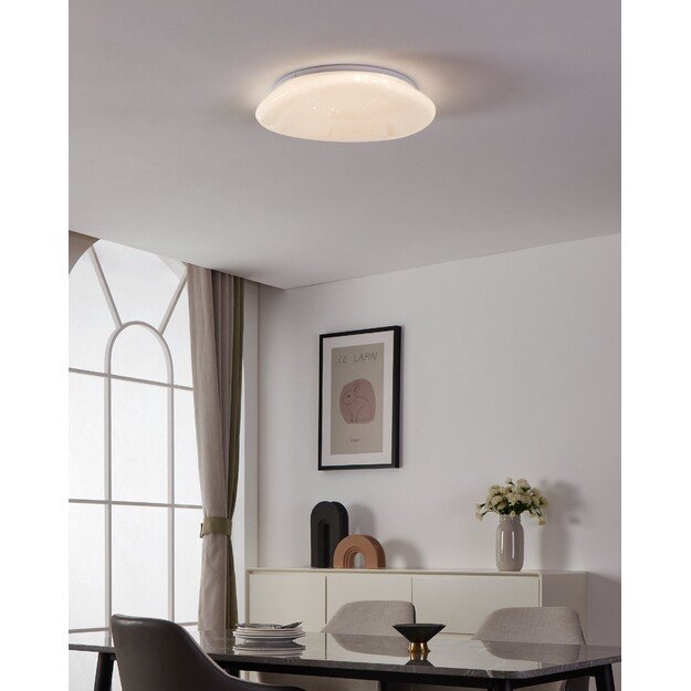 EGLO - Sileras-Z ceiling lamp white with crystal effect Ø43 - RGB + TW - Zigbee, Bluetooth 3