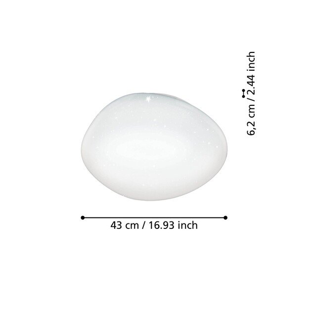 EGLO - Sileras-Z ceiling lamp white with crystal effect Ø43 - RGB + TW - Zigbee, Bluetooth 5