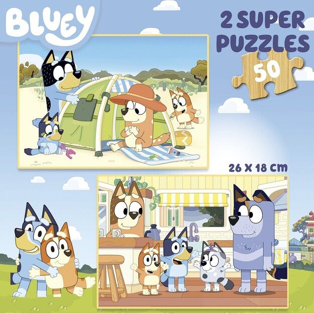 Educa - Bluey 2 X 50 puzzle Wood (80-19408) 2