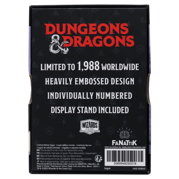 Dungeons & Dragons Limited Edition Legend of Drizzt 35th Anniversary Ingot 3
