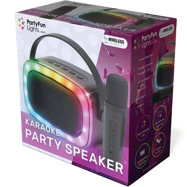 Party Fun Lights - Mini Karaoke Speaker with Wireless Microphone - (605607) 1