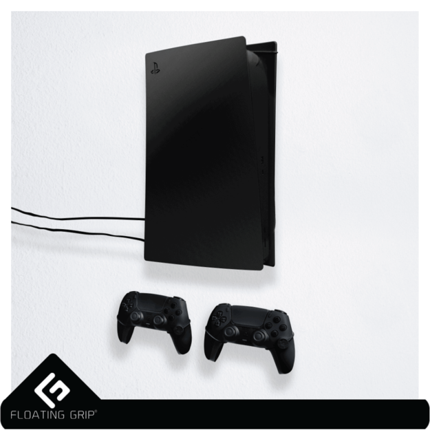 Floating Grip Playstation 5 Wall Mounts by Floating Grip - Black Bundle 2