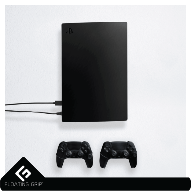 Floating Grip Playstation 5 Wall Mounts by Floating Grip - Black Bundle 3
