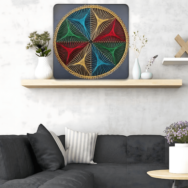 Zestaw Kreatywny Do String Art Przeplatanka Obraz z Nici Ramka 30x30 cm 16