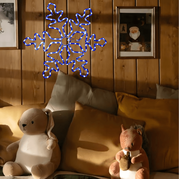 LAMPKI ŚWIĄTECZNE ŚNIEŻYNKA 120szt. LED 65CM GWIAZDKA BOŻONARODZENIOWA  7