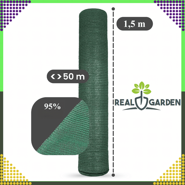 Siatka Cieniująca 1,5x50m Maskująca 95% Osłona Mata Na ogrodzenie Płot 180g 6