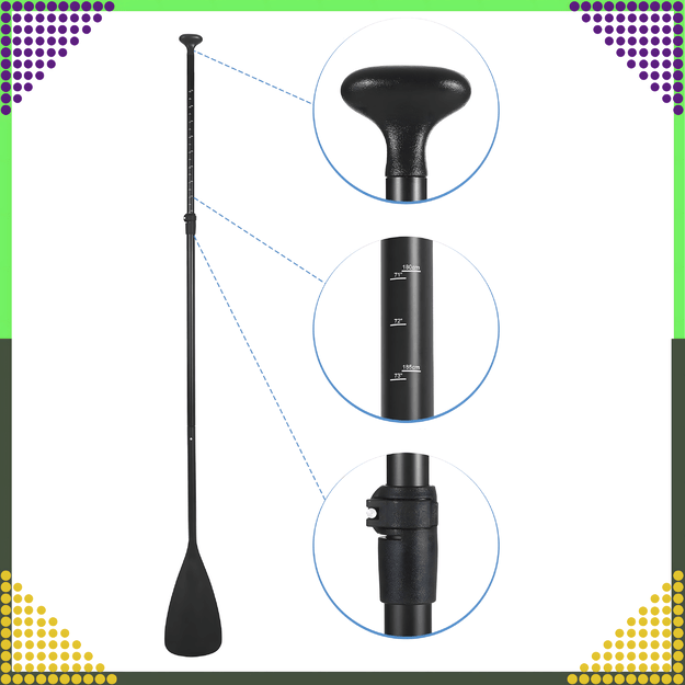 Składane Wiosło Kajakowe do Deski SUP 2w1 Regulowane 3-Częściowe 210 cm Pro 17