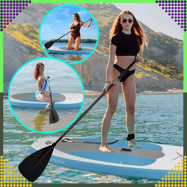 Składane Wiosło Kajakowe do Deski SUP 2w1 Regulowane 3-Częściowe 210 cm Pro 26