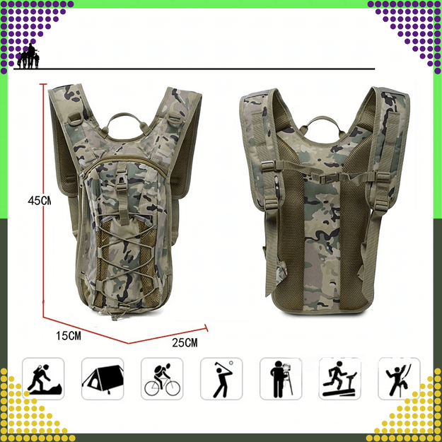 Plecak Rowerowy Górski Hydracyjny z Bukłakiem na Wodę 3L Survivalowy 6