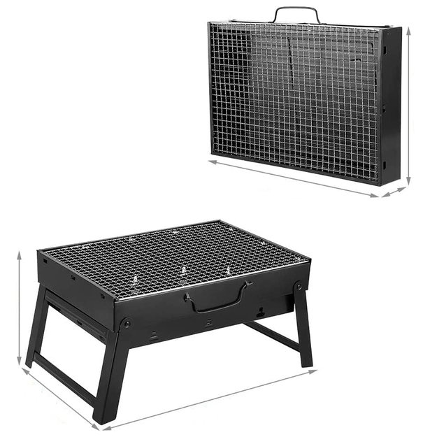 ZESTAW GRILL OGRODOWO TURYSTYCZNY PRZENOŚNY WALIZKA + MATA TEFLONOWA 12x 2