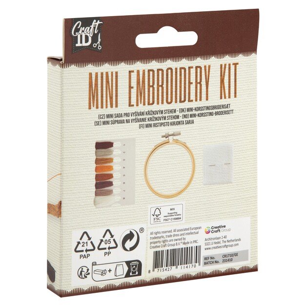 Craft ID - Mini embroidery kit - Butterfly (CR1710) 1