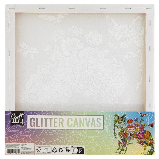 Craft ID - Glitter canvas with print, 30x30 cm - Cat 1