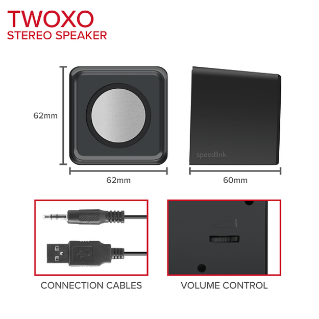 Speedlink - TWOXO Stereo Speakers, black 3