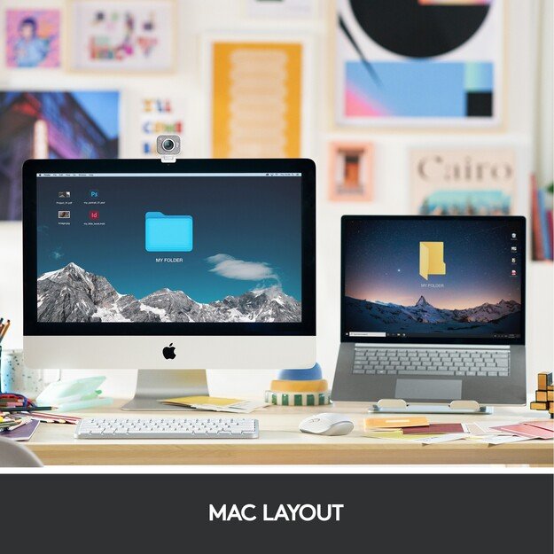 Logitech - MX Keys Mini For Mac Minimalist Wireless Illuminated Keyboard - Nordic Layout 3