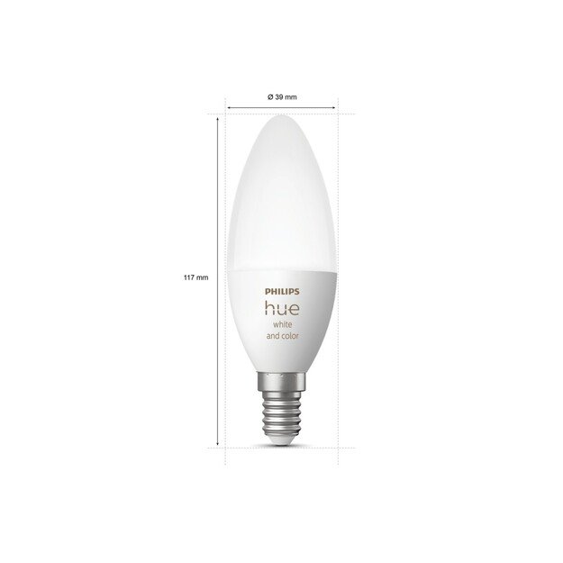 Philips Hue - E14 2-Pack Bulb -  White and Color Ambiance 4