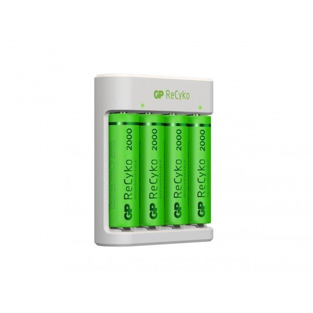 GP - ReCyko Battery Charger E411 USB - incl. 4 x AA 2100 mAh Batteries 1
