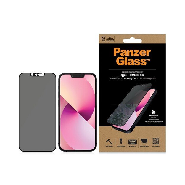 PanzerGlass - Privacy Screen Protector Apple iPhone 13 Mini - Edge-to-Edge 1