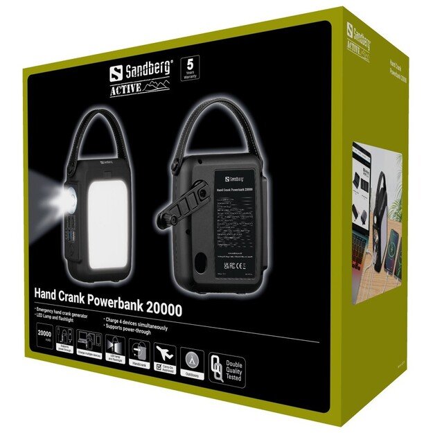 Sandberg - Hand Crank Power Bank 20.000 mAh 2