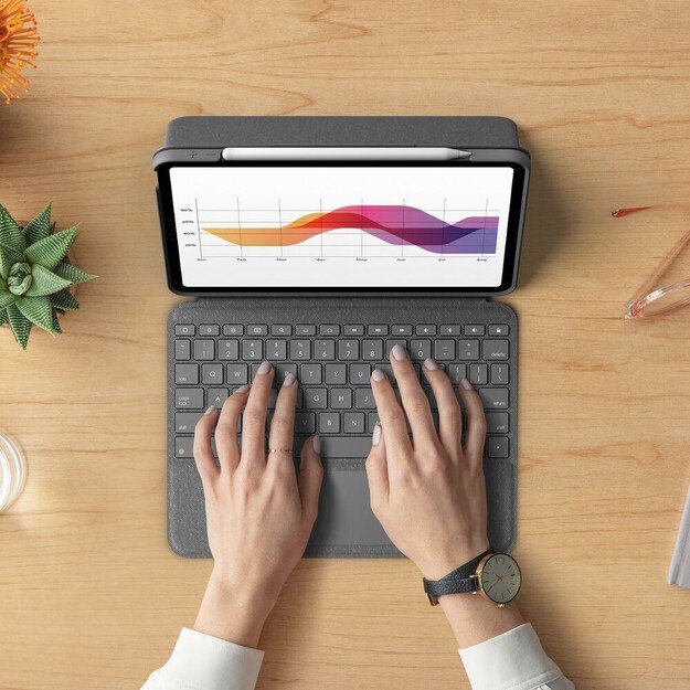 Logitech - Folio Touch for iPad Air (4th generation) - OXFORD GREY - Nordic 7