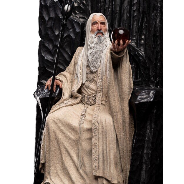 The Lord of the Rings - Saruman the White on Throne Statue 4