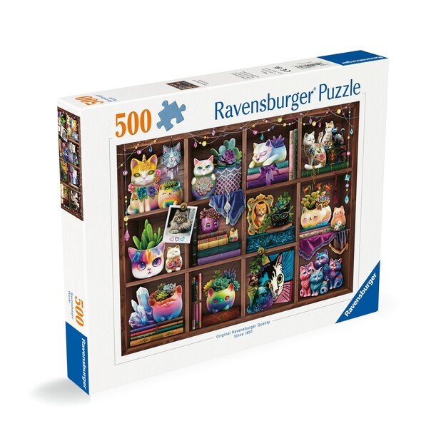 Ravensburger - Puzzle Cubby Cats and Succulents 500p (12000874) 1