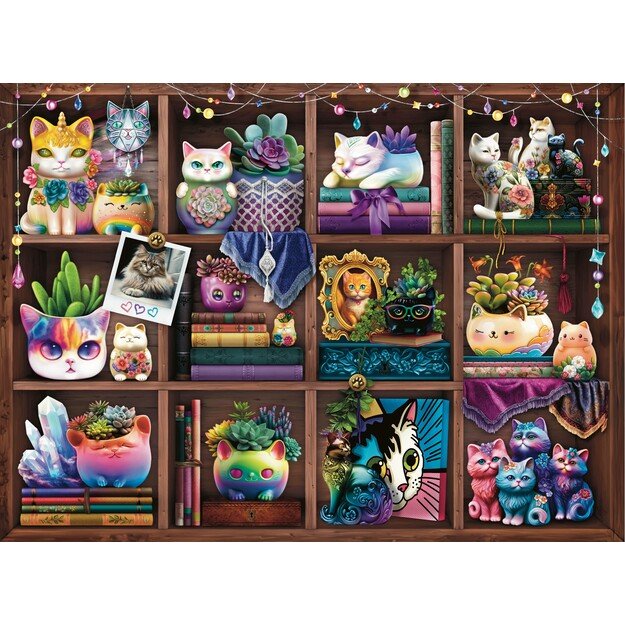 Ravensburger - Puzzle Cubby Cats and Succulents 500p (12000874) 2