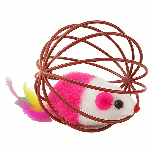 Žaislinis kamuoliukas katei Interaktyvi pelė Piórka Rattle Wire Ball 6